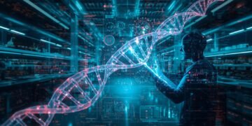 Breakthrough guide to genomic data showing how AI analyzes DNA to unlock advanced genomic insights