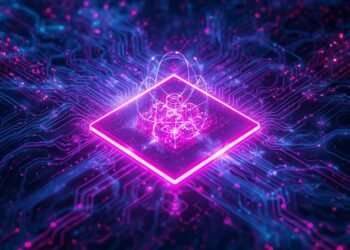 Quantum computing concept illustrating qubits and advanced computational processing