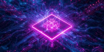 Quantum computing concept illustrating qubits and advanced computational processing