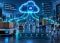 Cloud AI connecting autonomous robots and industrial automation systems through shared cloud intelligence.