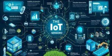 smart IoT sensors collecting and transmitting data for intelligent AI-driven systems