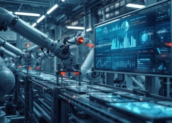 AI in manufacturing quality using computer vision and analytics to detect defects on a production line.