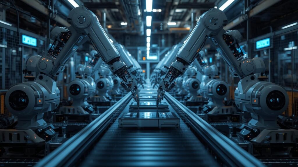 Automation in manufacturing with AI-powered quality inspection systems.