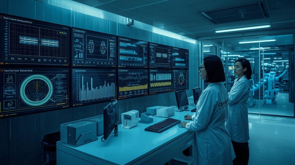 Intelligent manufacturing systems using AI for real-time defect detection and quality optimization.