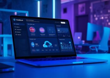 MoltBook digital workspace platform displayed on a laptop with AI-powered dashboard and collaboration tools.