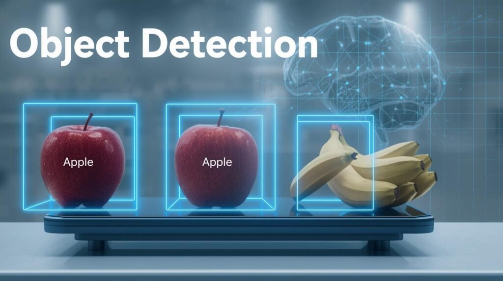 Object detection in computer vision showing AI accurately locating and labeling objects within an image