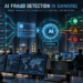 AI fraud detection in banking analyzing device, velocity, location, behavior, and network signals to approve, challenge, or block a transaction.