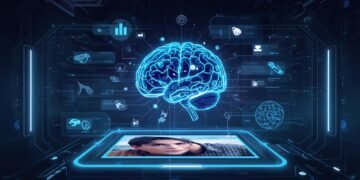 Image recognition technology where AI identifies objects and patterns in images