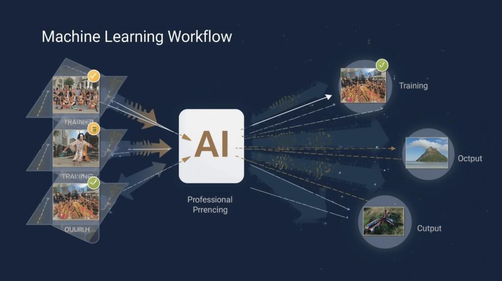 Machine learning image recognition trained on labeled images to identify objects