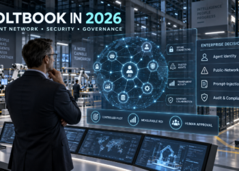 Technology leader evaluating the MoltBook AI-agent network, security controls, governance requirements and business outcomes inside a smart factory.