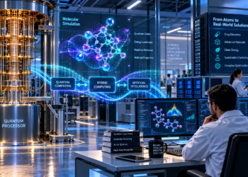 Quantum AI Simulation combining a quantum processor, classical computing and AI to analyze molecular structures and complex scientific problems