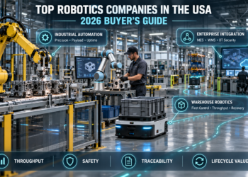 Industrial robot arm, collaborative robot, autonomous mobile robot, and enterprise integration systems operating inside a connected U.S. manufacturing facility.
