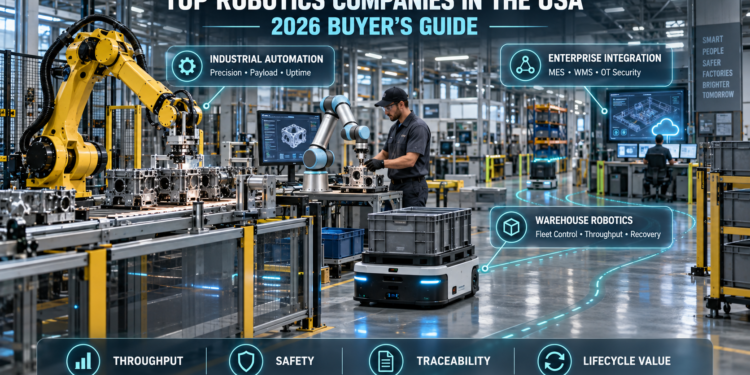 Industrial robot arm, collaborative robot, autonomous mobile robot, and enterprise integration systems operating inside a connected U.S. manufacturing facility.