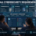 Healthcare cybersecurity professionals monitoring ePHI security, clinical systems, threat alerts and recovery controls in a modern hospital operations center.