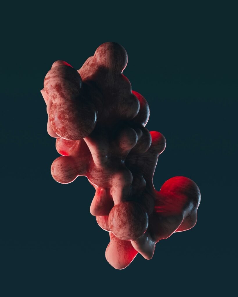 3D molecular structure representing AI-driven drug design and compound development in pharmaceuticals