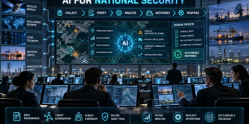 AI for National security operations center using AI to analyze verified intelligence, cyber telemetry, logistics data and critical-infrastructure alerts under human supervision.