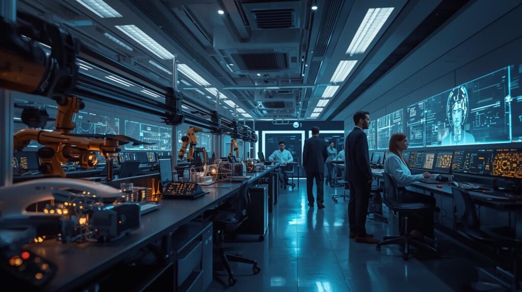 Scientists and engineers developing DARPA-inspired technology breakthroughs in AI, quantum computing, robotics, sensors, and advanced research systems