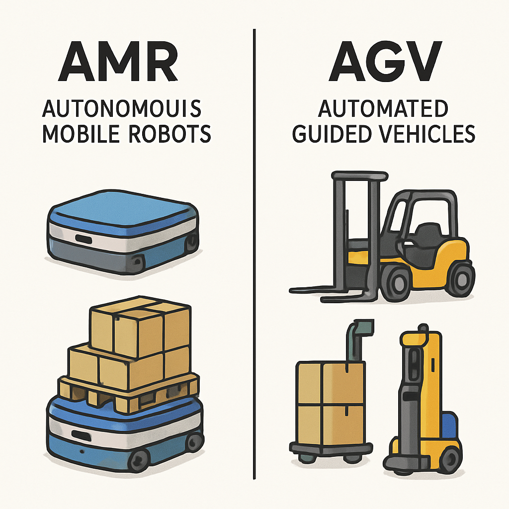 What are AMRs and AGVs
